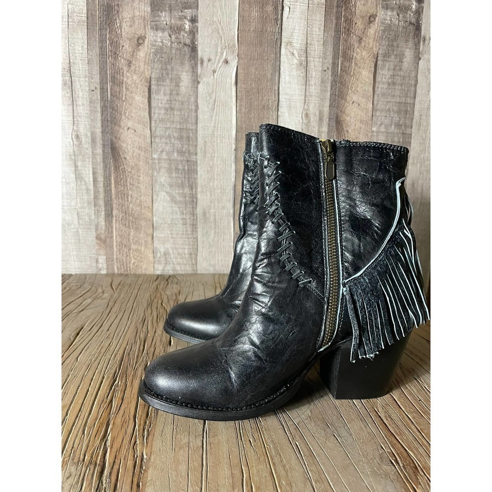 Just Nashville Leather Fringe Boho Western Booties